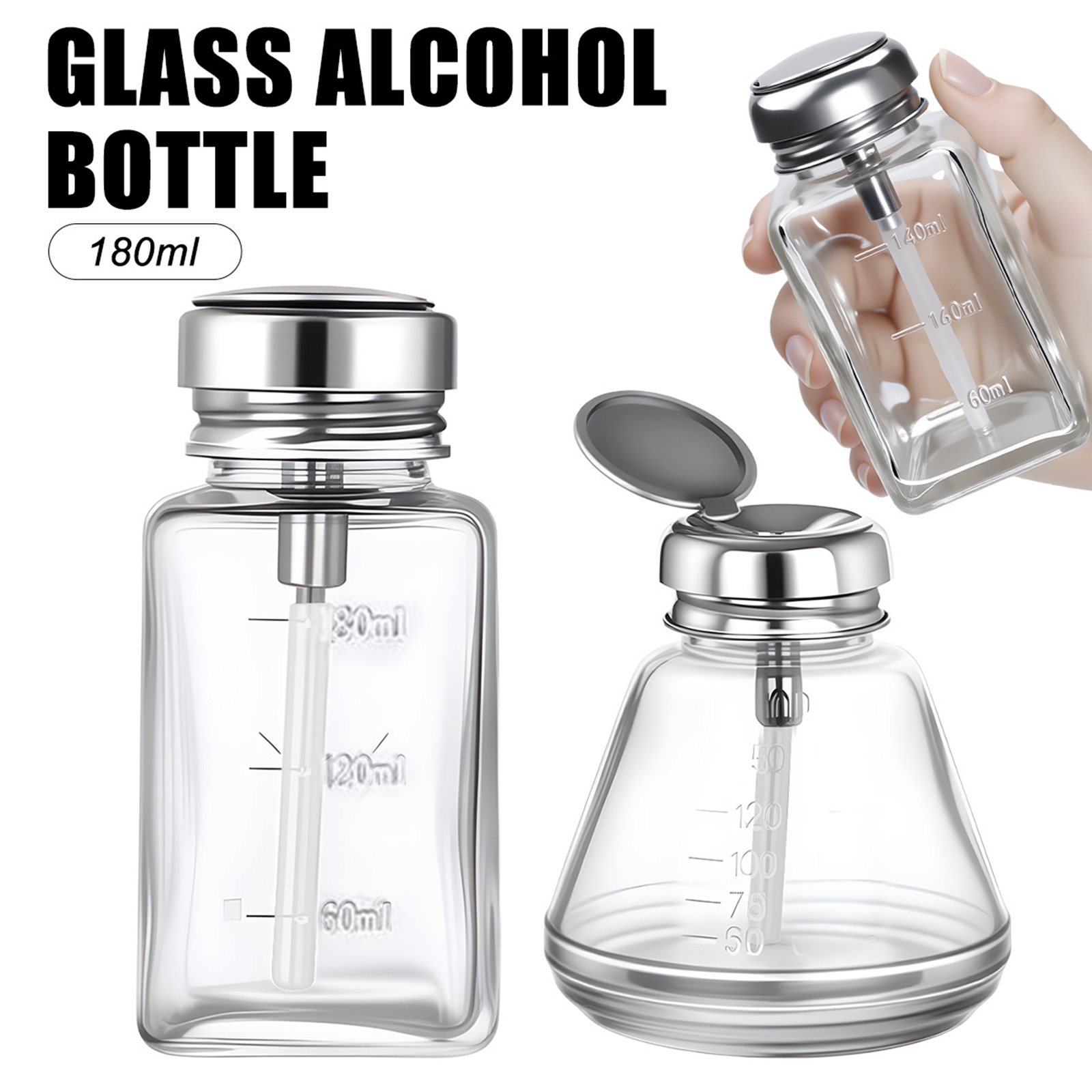 Water Bottle Blank - Botol Kaca 180ml untuk Kuku, Botol