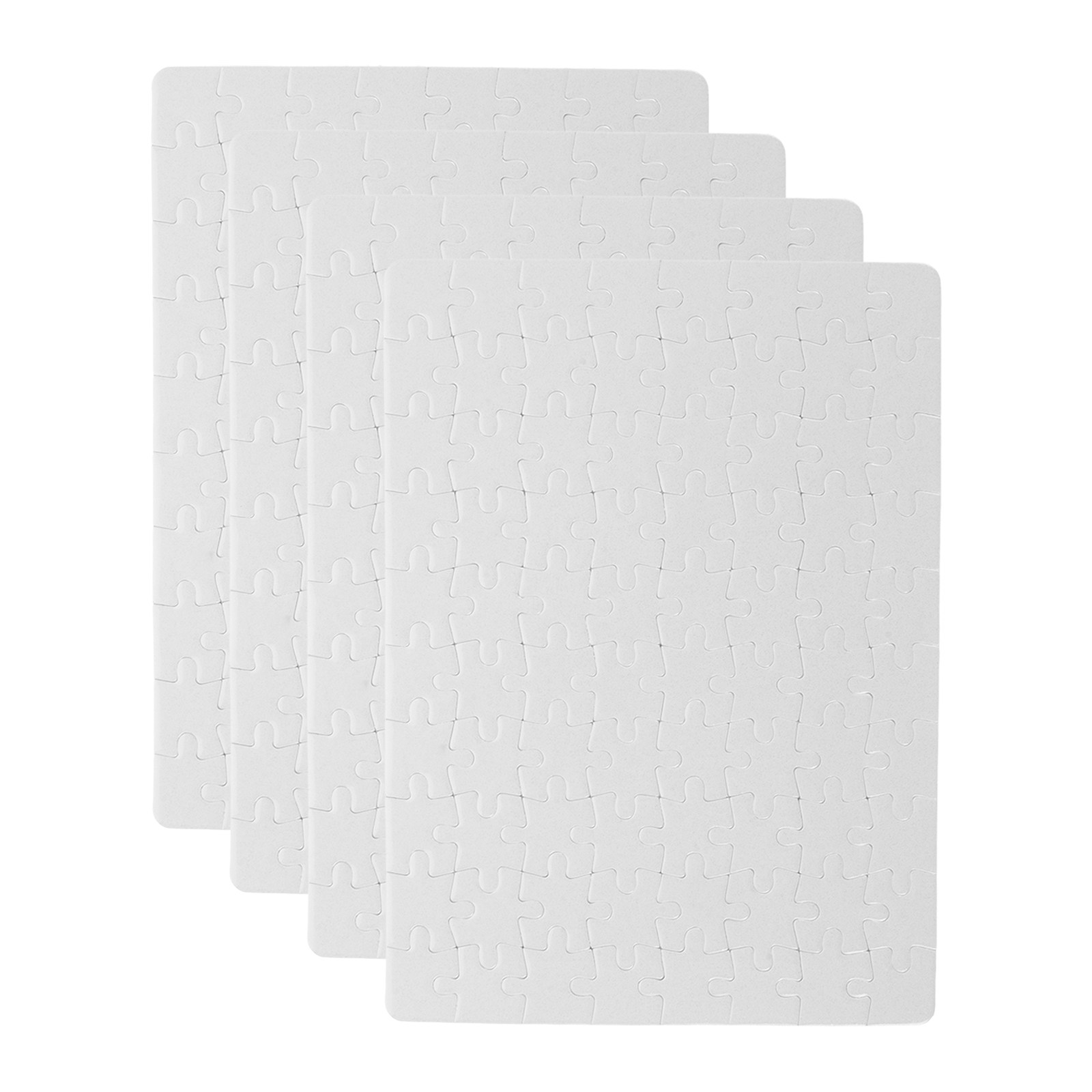 Puzzle Blank White - 4 Lembar Potongan Puzzle Kosong Putih