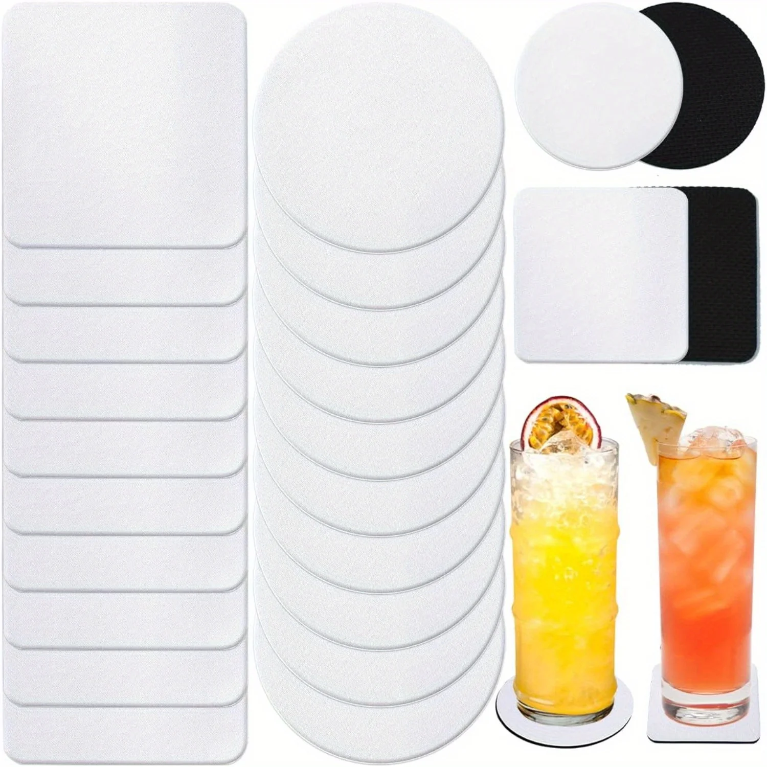 Coaster Sublimation Blank - 30/50 Buah Tatakan Sublimasi Persegi dan