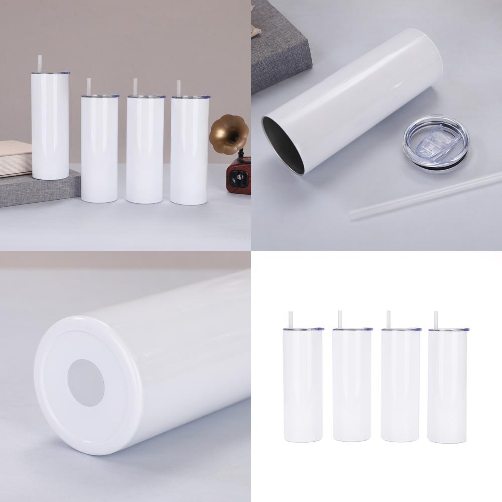 Sublimation Mug White - Mug Termos Putih 20oz dengan Sedotan,