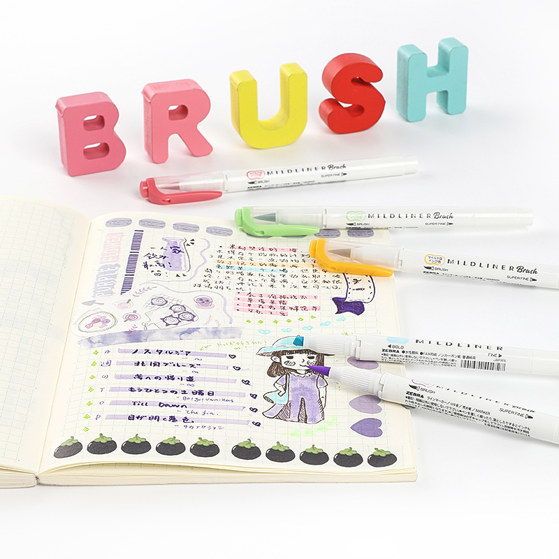 Pensil kuas spidol dua ujung Z - Zebra Pen Mildliner ulasan dan harga
