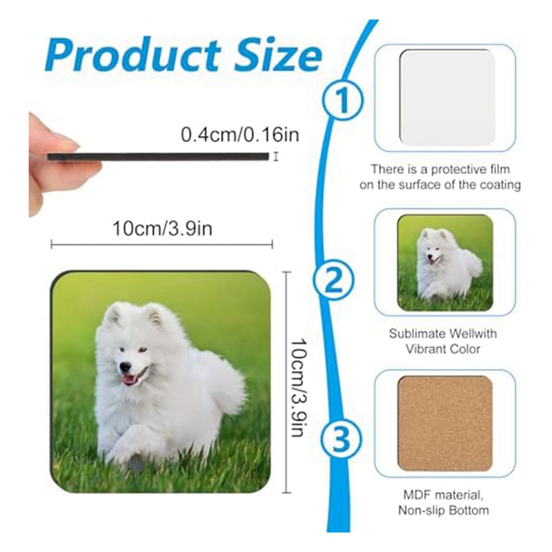 24 PCS Coasters Sublimasi Koso - Coaster Sublimation Blank ulasan dan harga