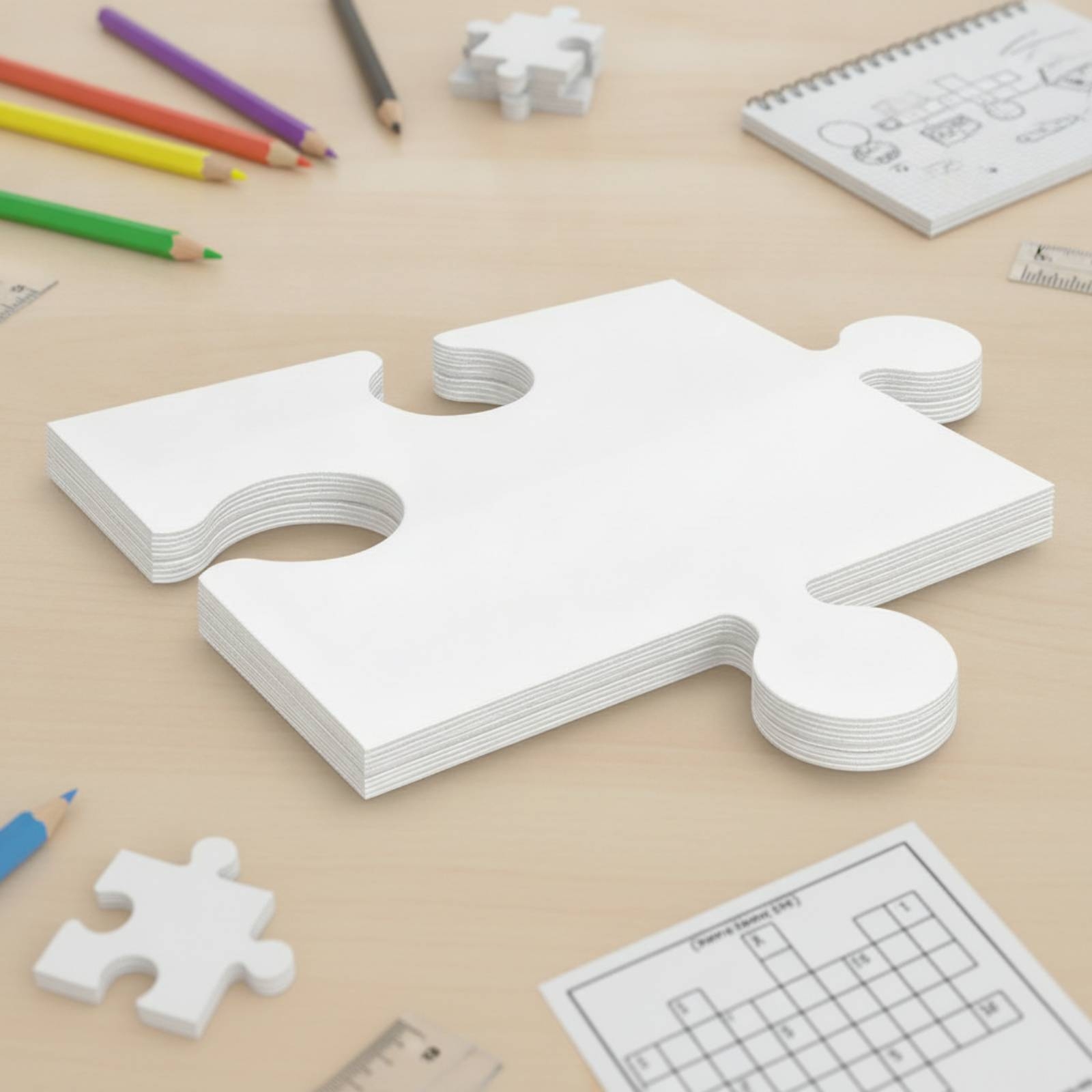 24 Buah Puzzle Karton Kosong u - Puzzle Blank White ulasan dan harga