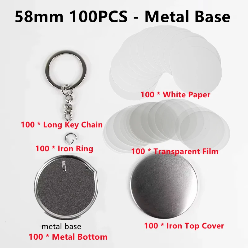 100 buah perlengkapan pembuata - Button Badge Blank ulasan dan harga