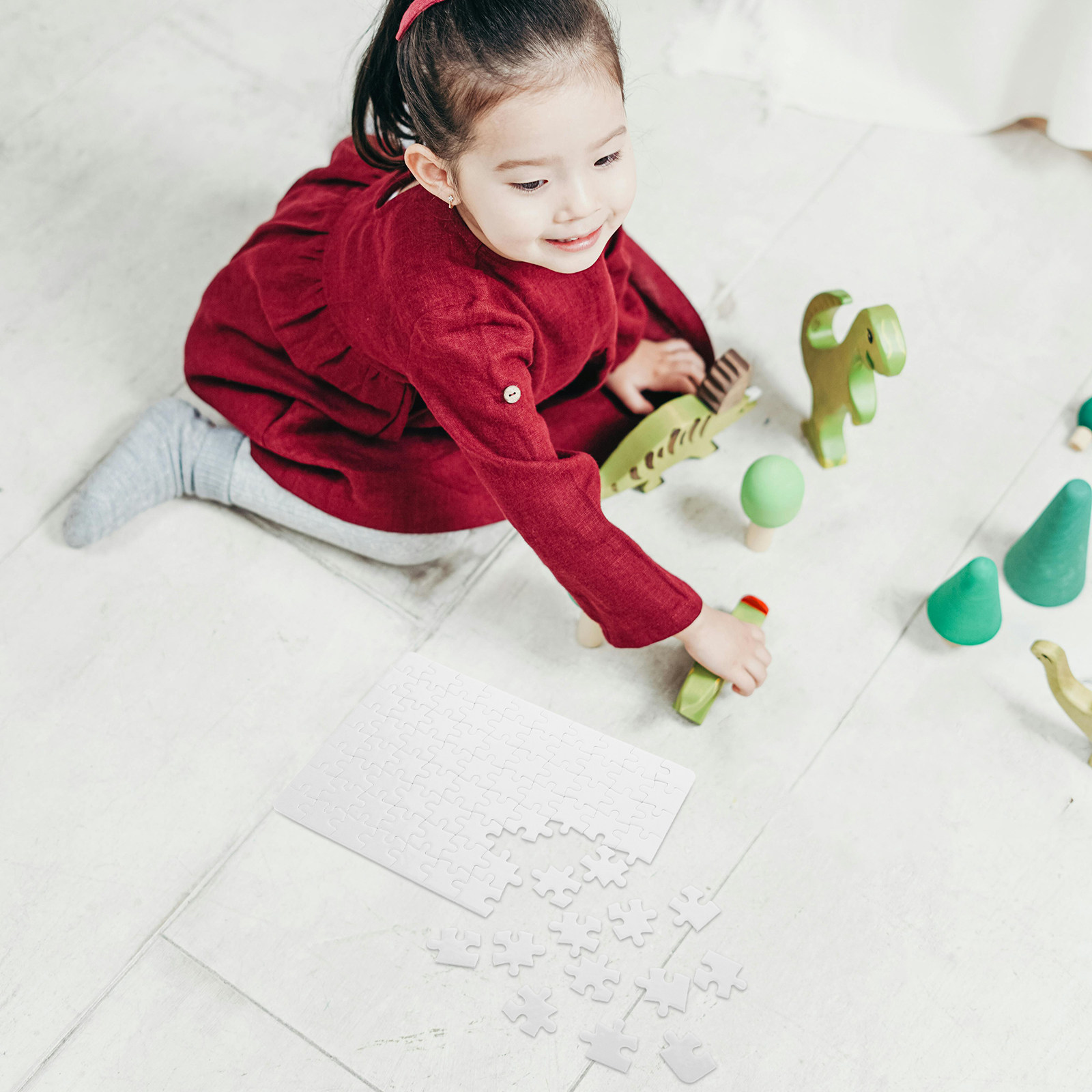 4 Lembar Potongan Puzzle Koson - Puzzle Blank White ulasan dan harga