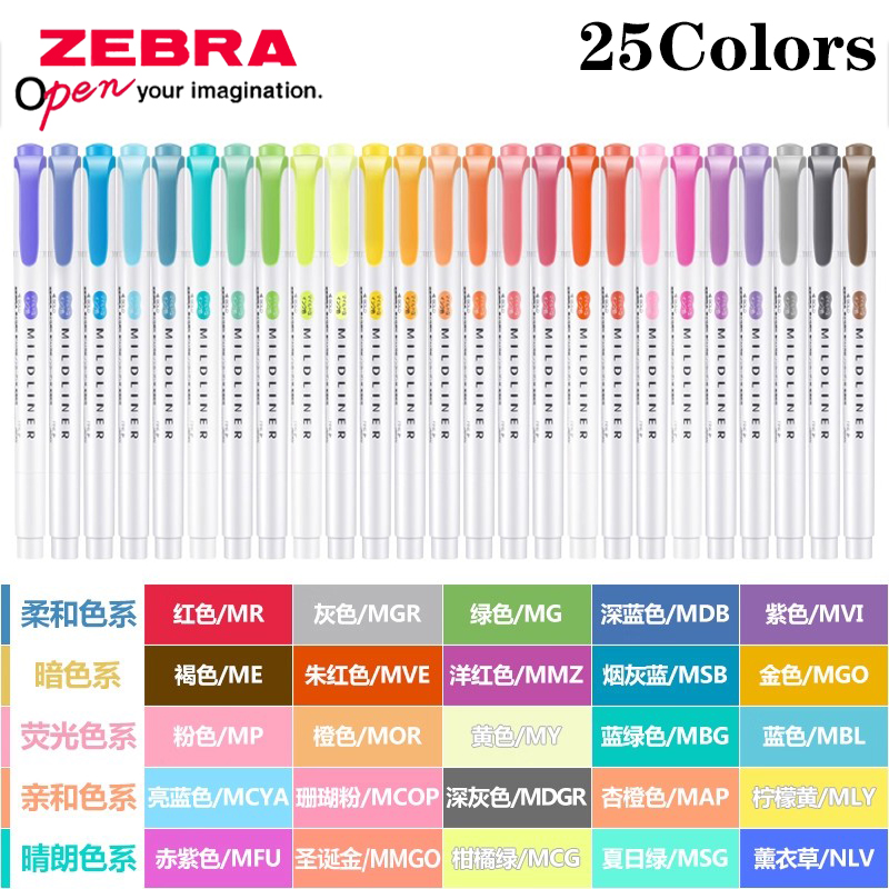 25 Warna Jepang ZEBRA Mildline - Zebra Pen Mildliner ulasan dan harga