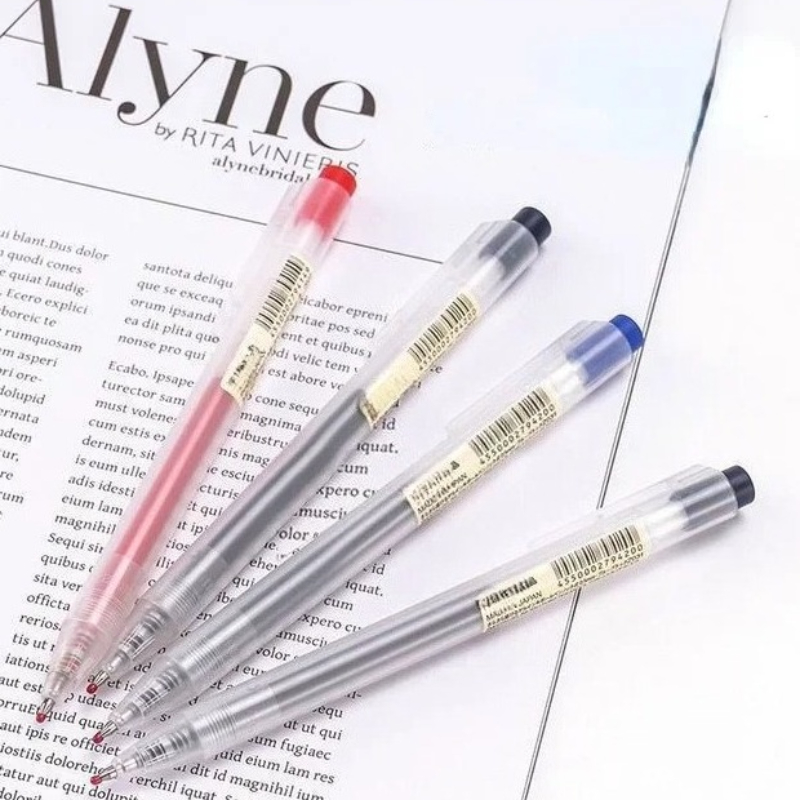 10 Buah Isi Ulang Pena Tekan d - Muji Stationery Gel Pen ulasan dan harga